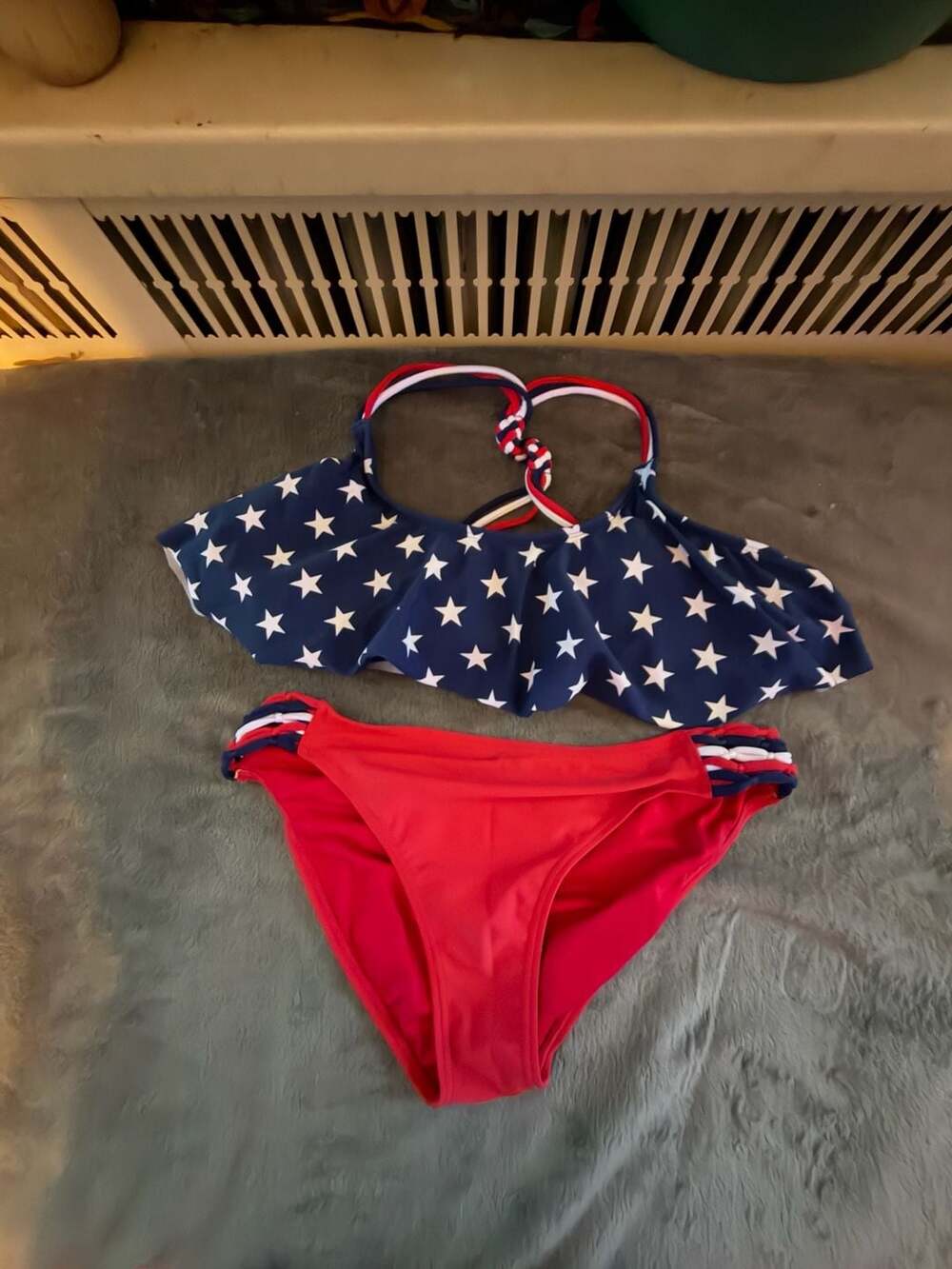 Inmocan Americana Stars and Stripes Flounce Bikini Top and Bottom Set